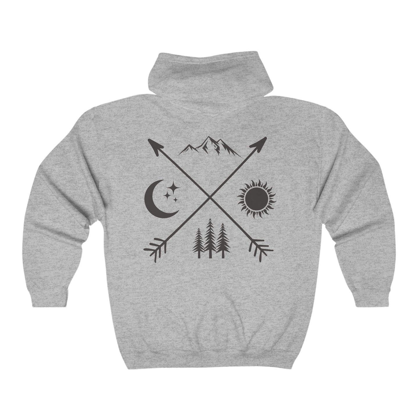Outdoor Symbol - Unisex Full Zip Hooded Sweatshirt