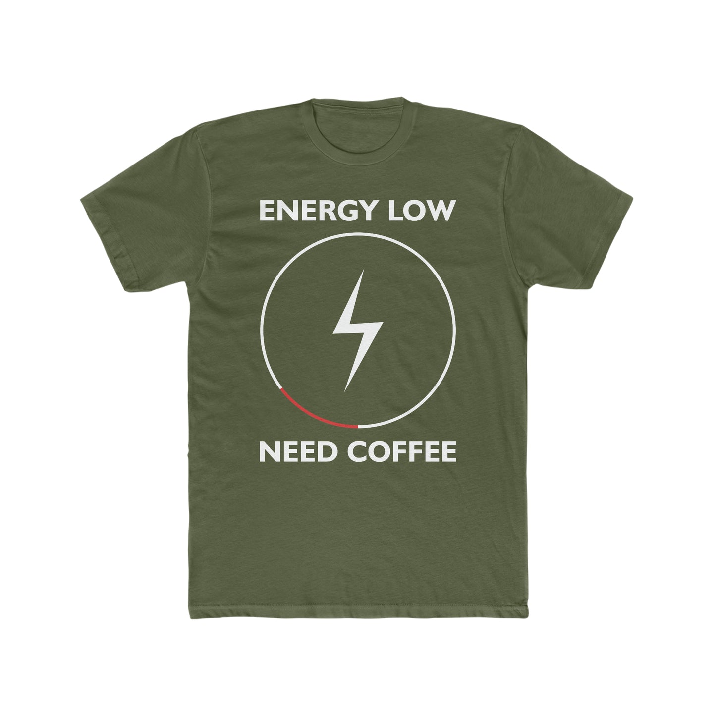 Energy Low Need Coffee - Men's Cotton Crew Tee