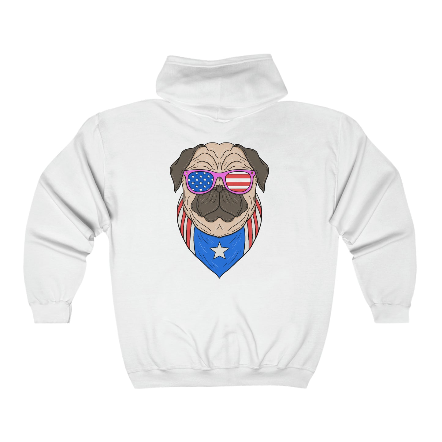 American Pug - Unisex Full Zip Hooded Sweatshirt
