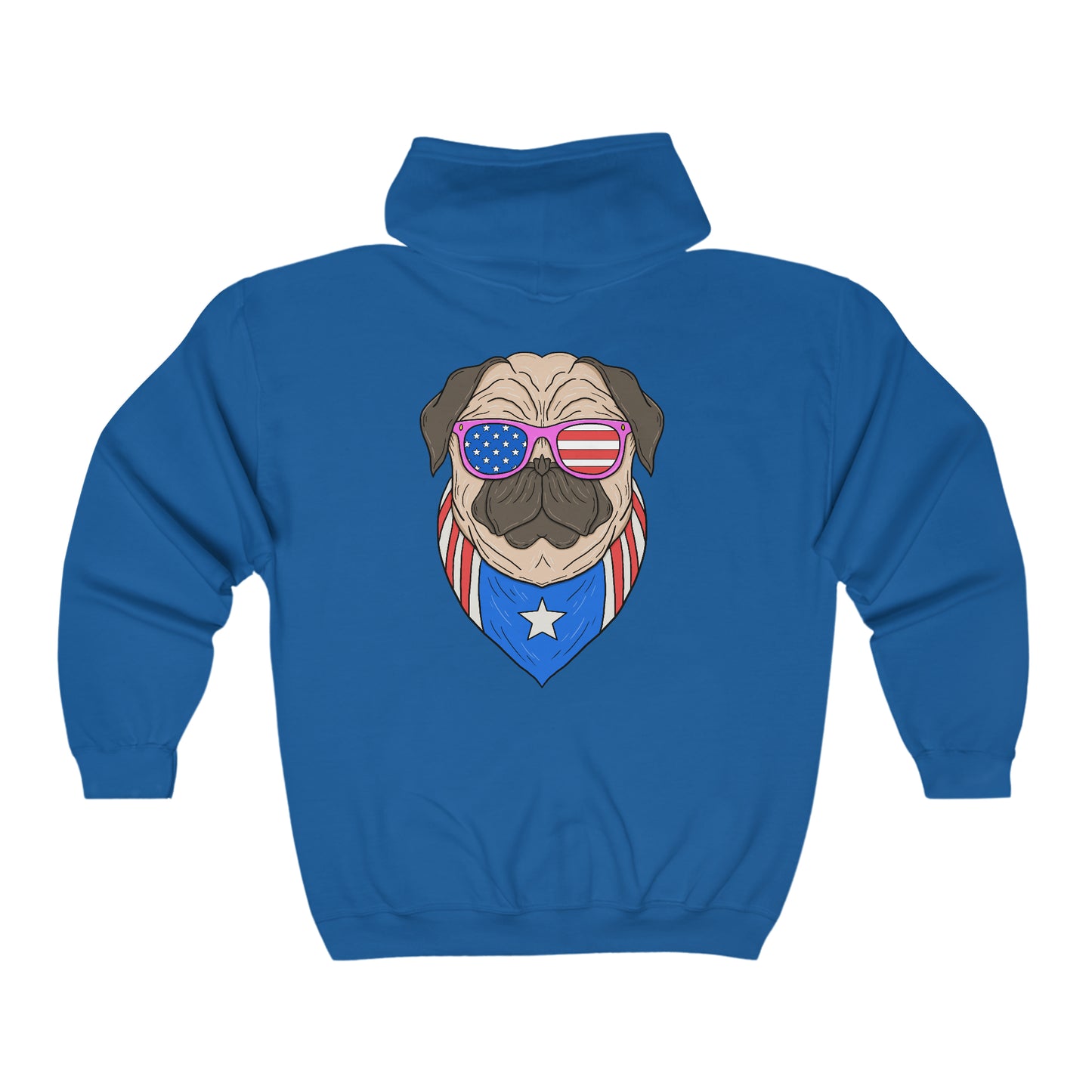 American Pug - Unisex Full Zip Hooded Sweatshirt