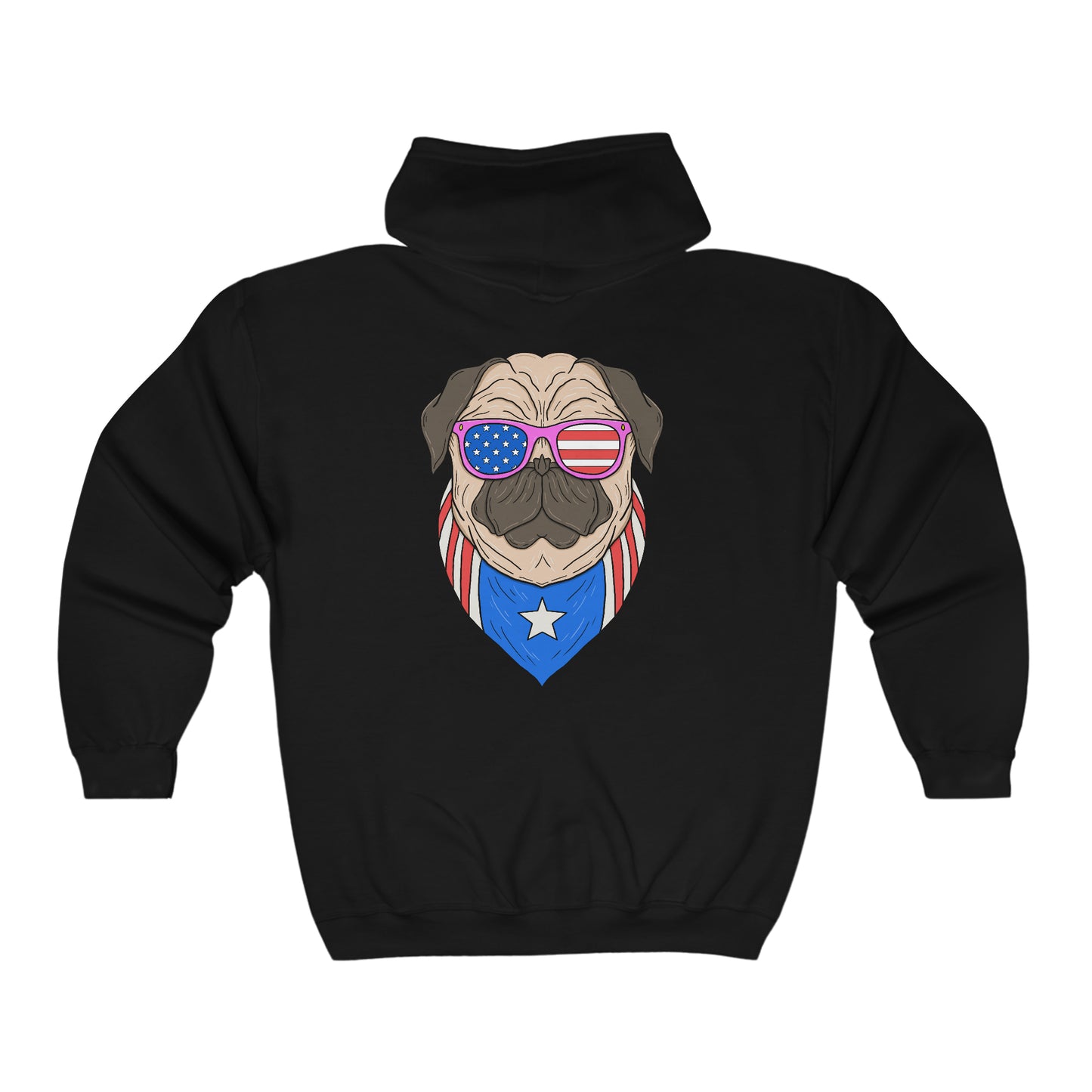 American Pug - Unisex Full Zip Hooded Sweatshirt