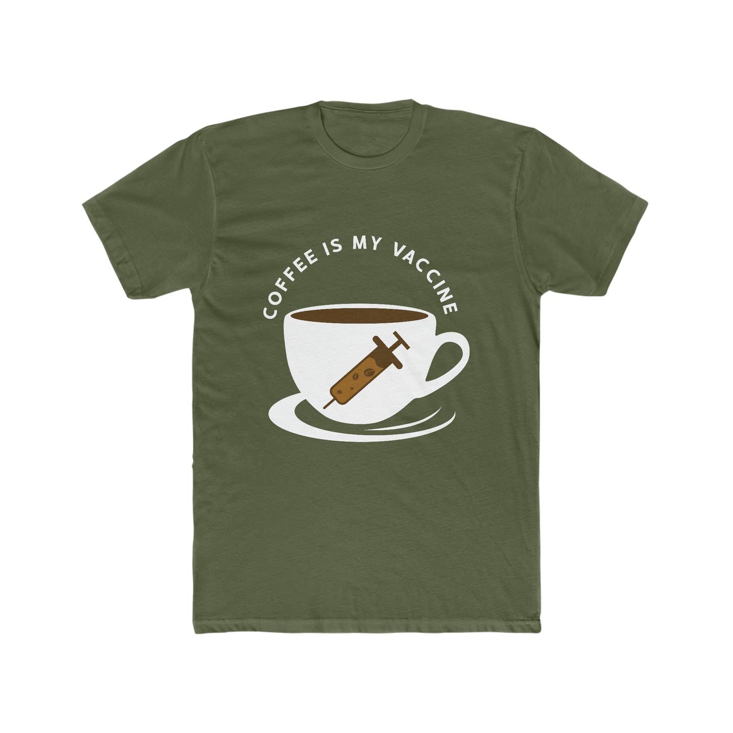 Coffee Is My Vaccine 2 - Men's Cotton Crew Tee