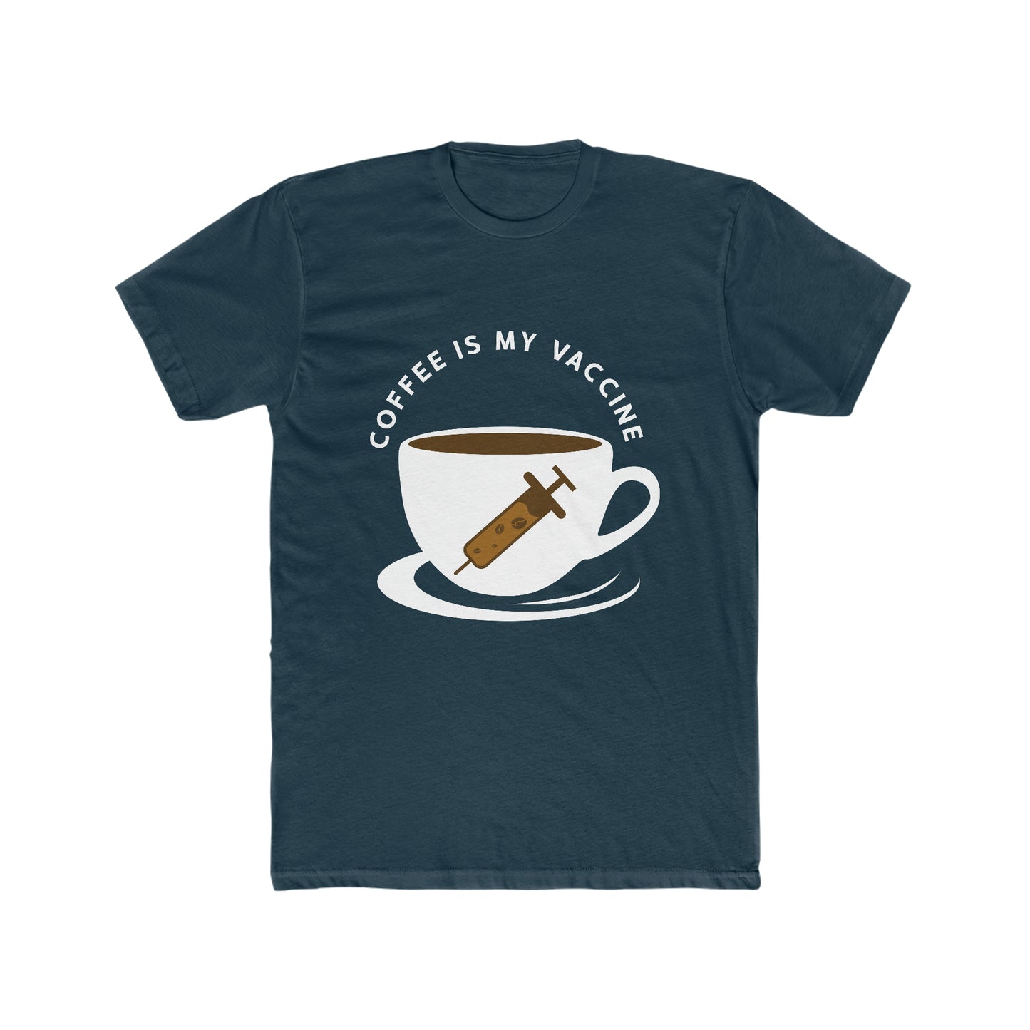Coffee Is My Vaccine 2 - Men's Cotton Crew Tee