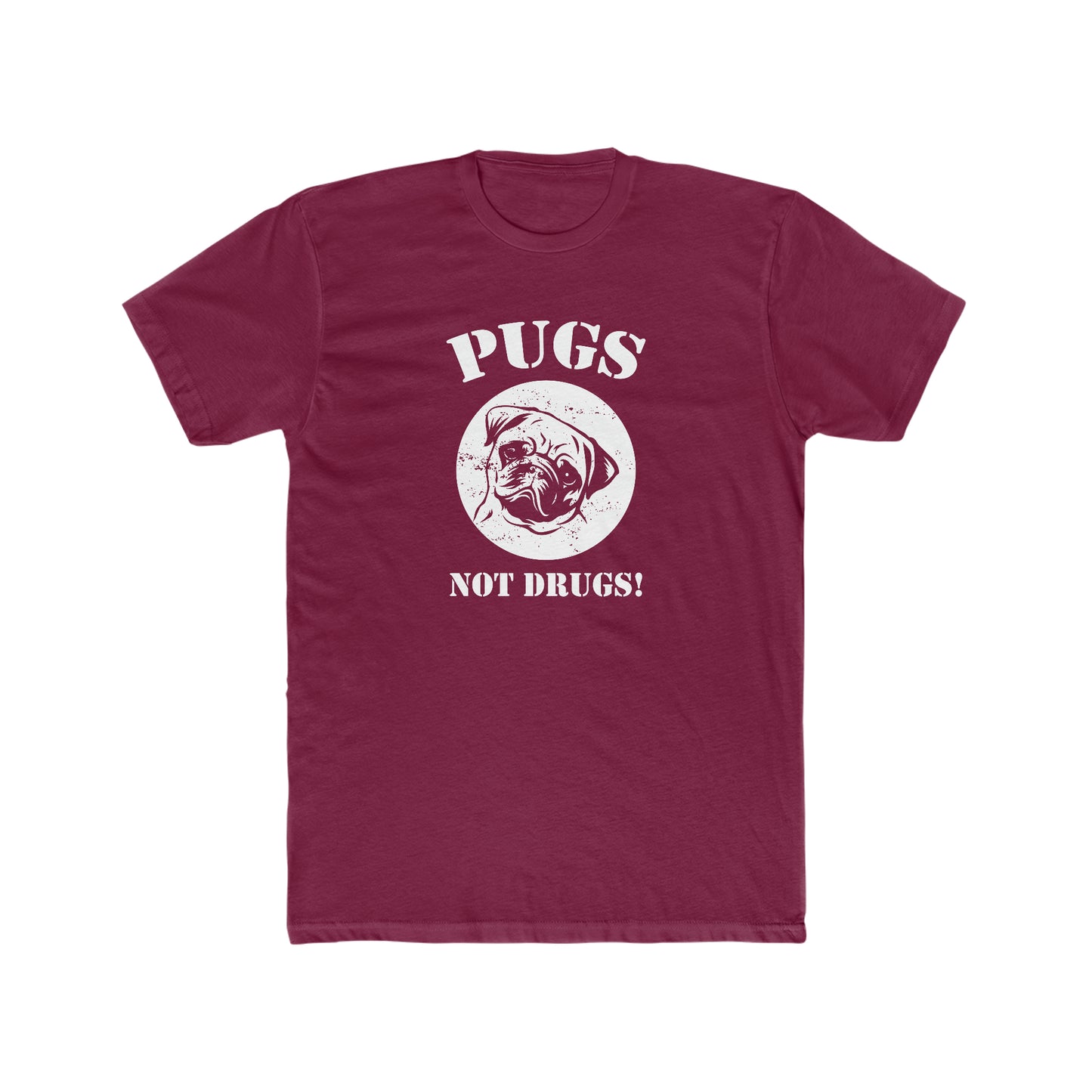 Pugs Not Drugs - Men's Cotton Crew Tee