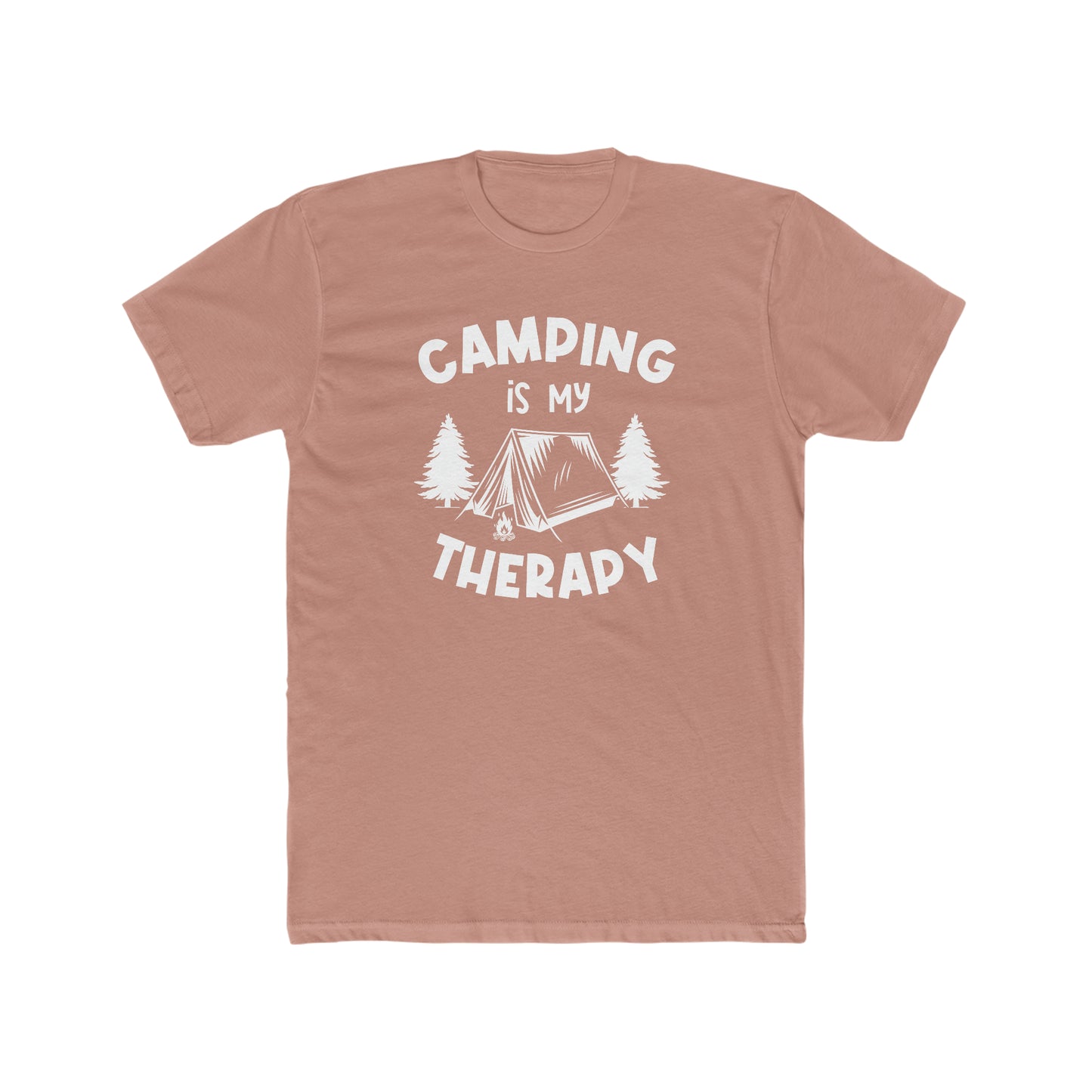 Camping Is My Therapy - Men's Cotton Crew Tee