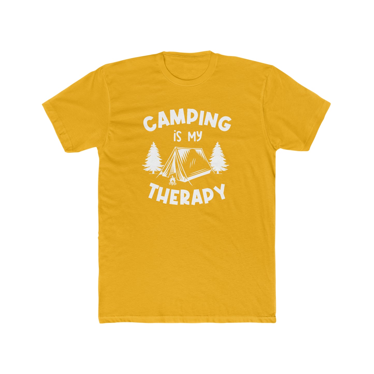 Camping Is My Therapy - Men's Cotton Crew Tee