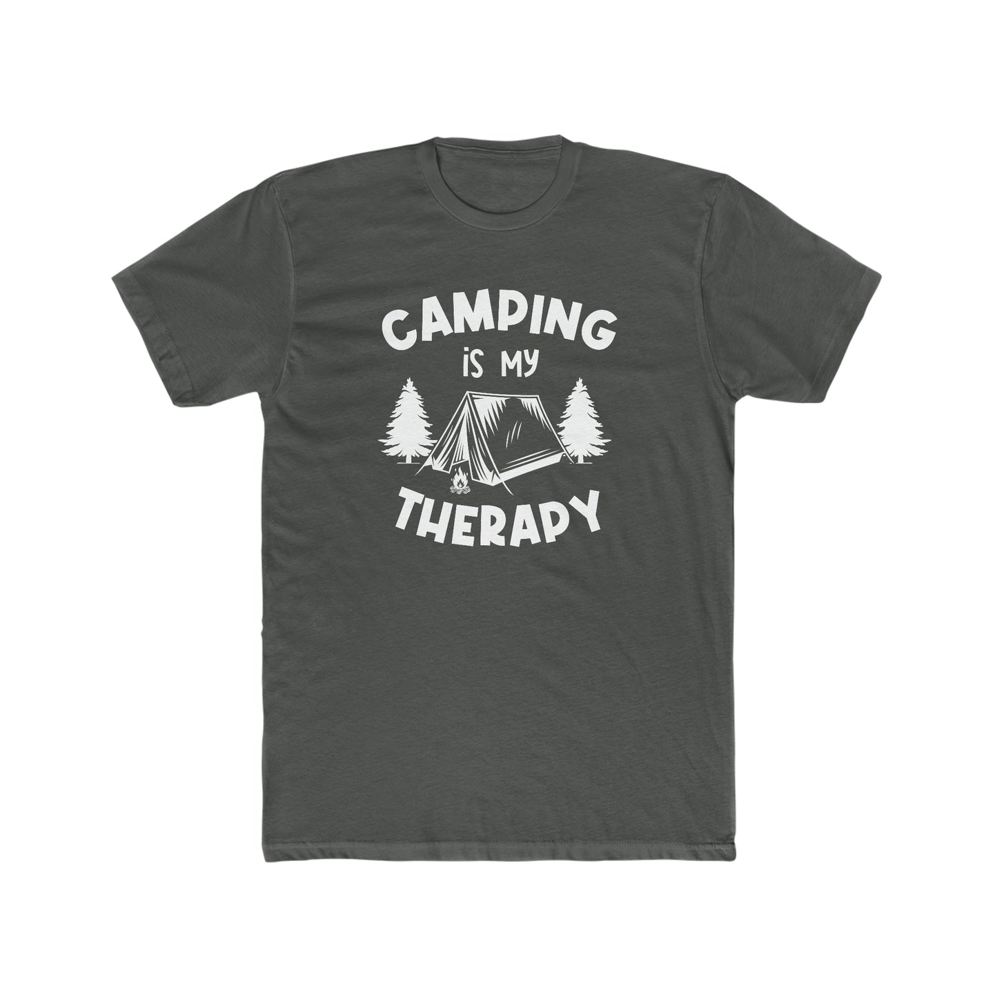 Camping Is My Therapy - Men's Cotton Crew Tee