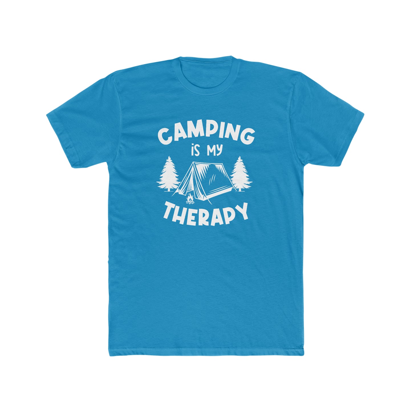 Camping Is My Therapy - Men's Cotton Crew Tee
