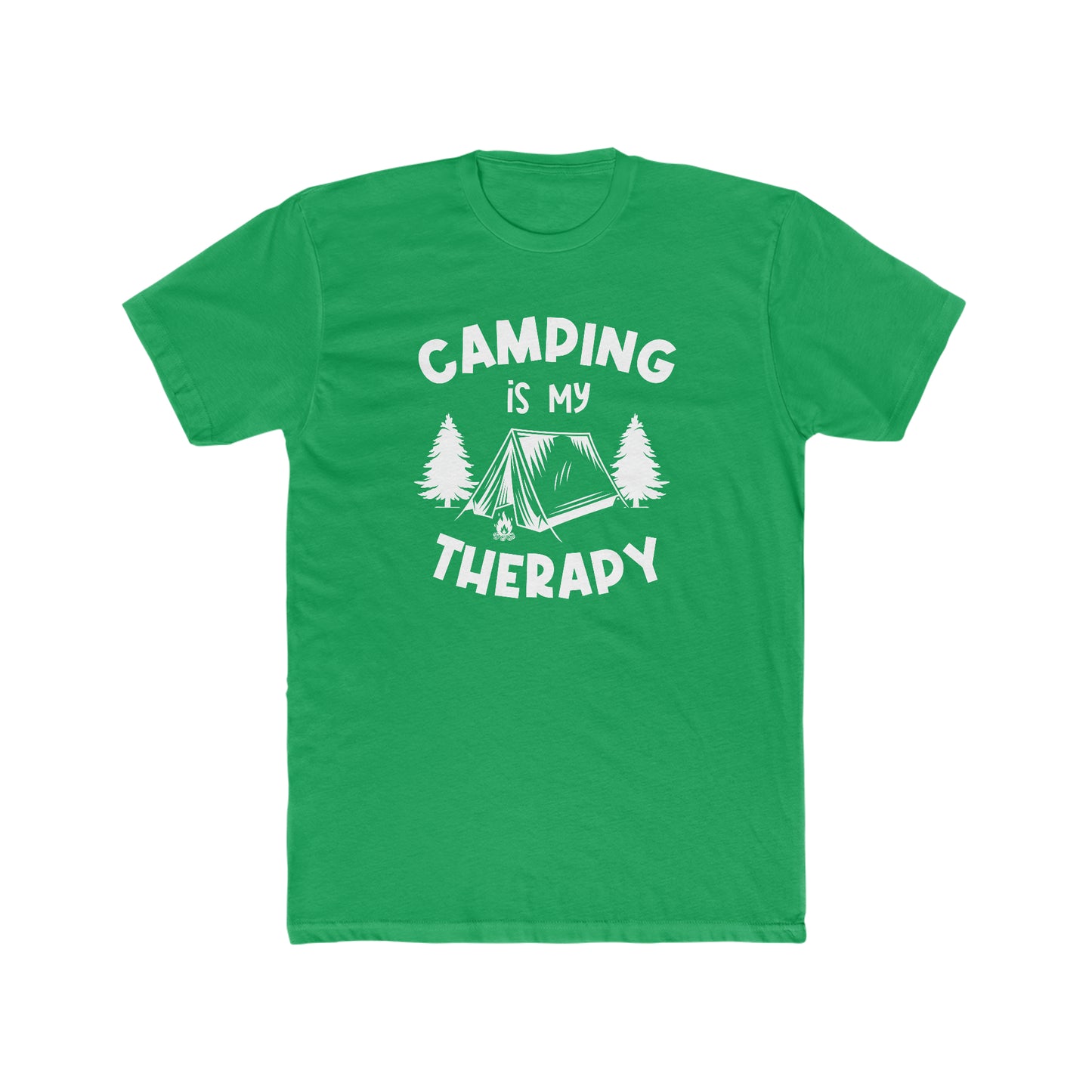 Camping Is My Therapy - Men's Cotton Crew Tee