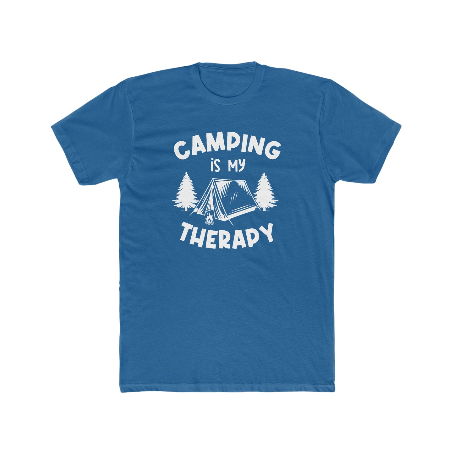 Camping Is My Therapy - Men's Cotton Crew Tee