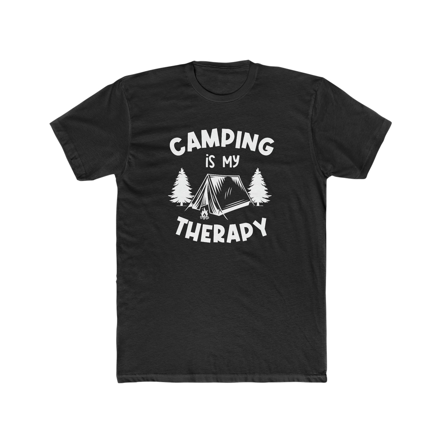 Camping Is My Therapy - Men's Cotton Crew Tee