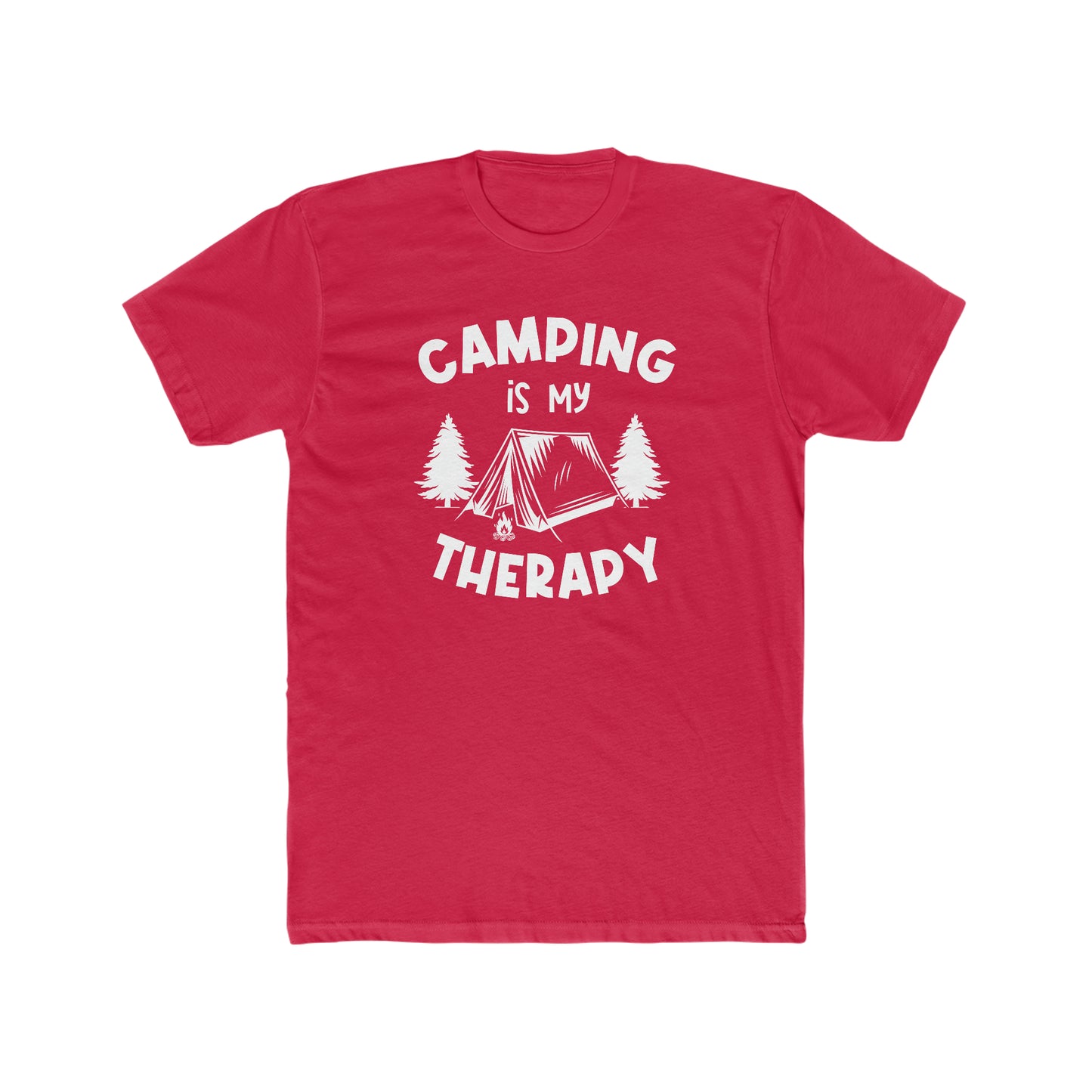 Camping Is My Therapy - Men's Cotton Crew Tee