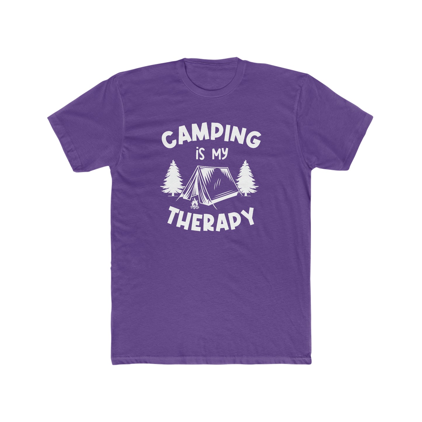 Camping Is My Therapy - Men's Cotton Crew Tee