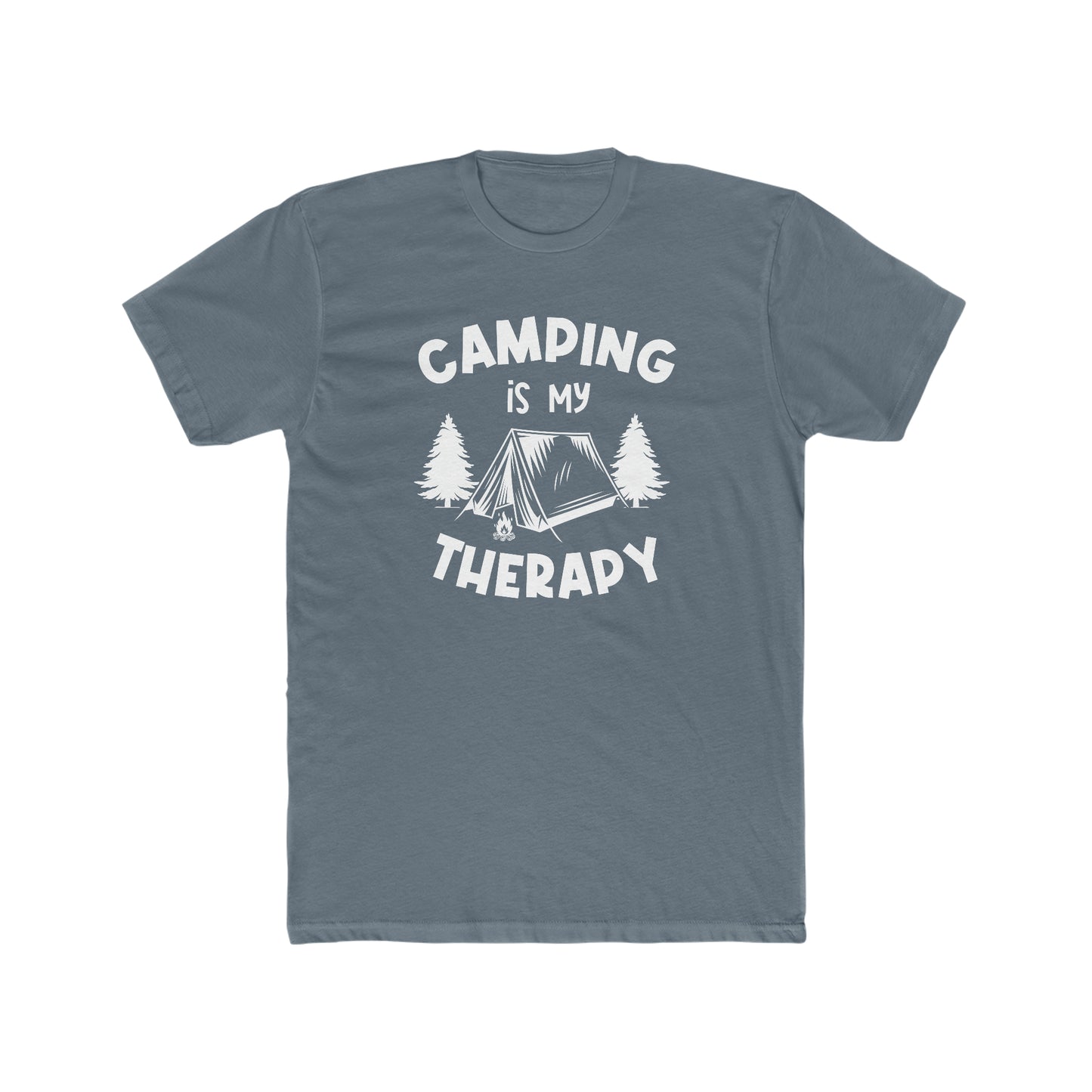 Camping Is My Therapy - Men's Cotton Crew Tee