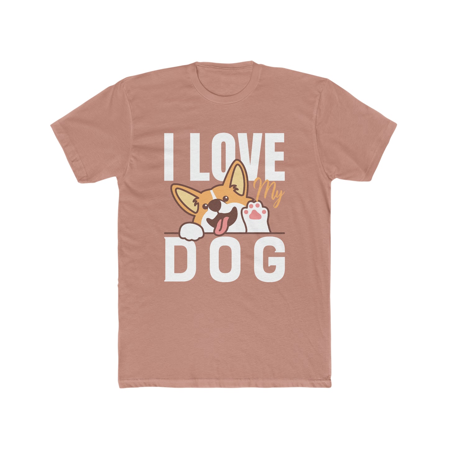 I Love My Dog - Men's Cotton Crew Tee