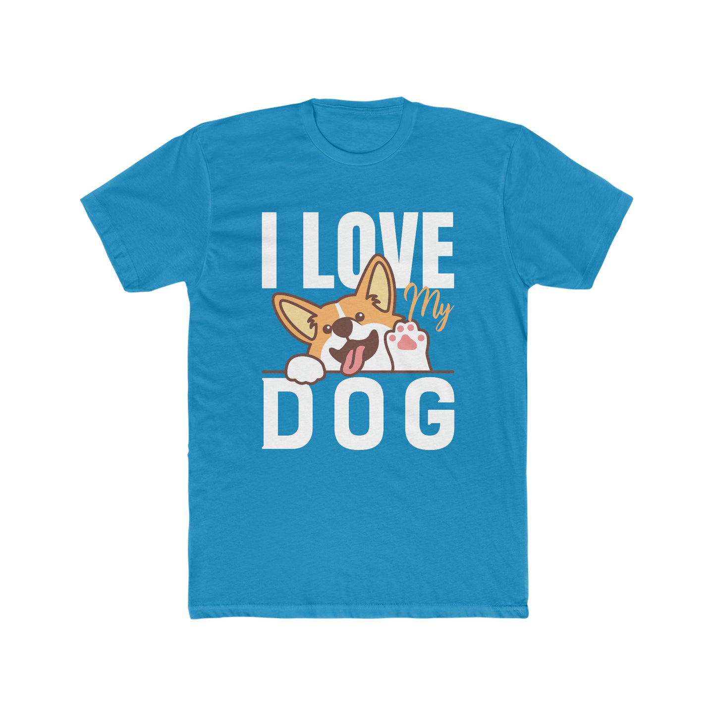 I Love My Dog - Men's Cotton Crew Tee