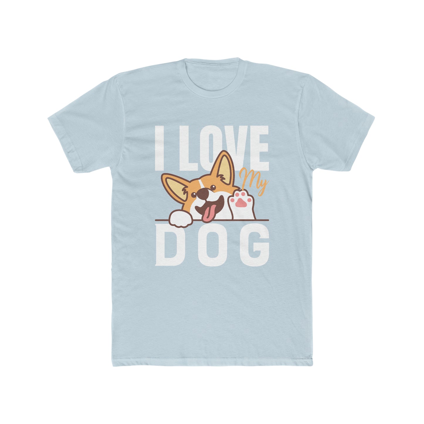 I Love My Dog - Men's Cotton Crew Tee