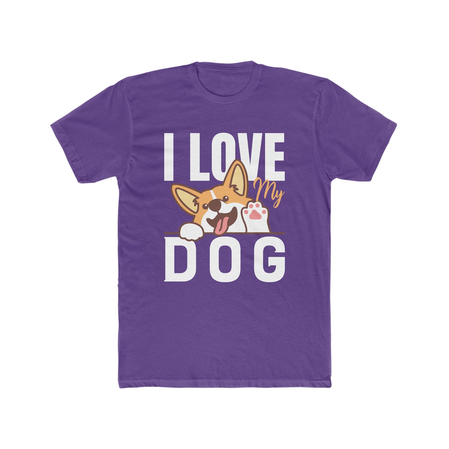 I Love My Dog - Men's Cotton Crew Tee