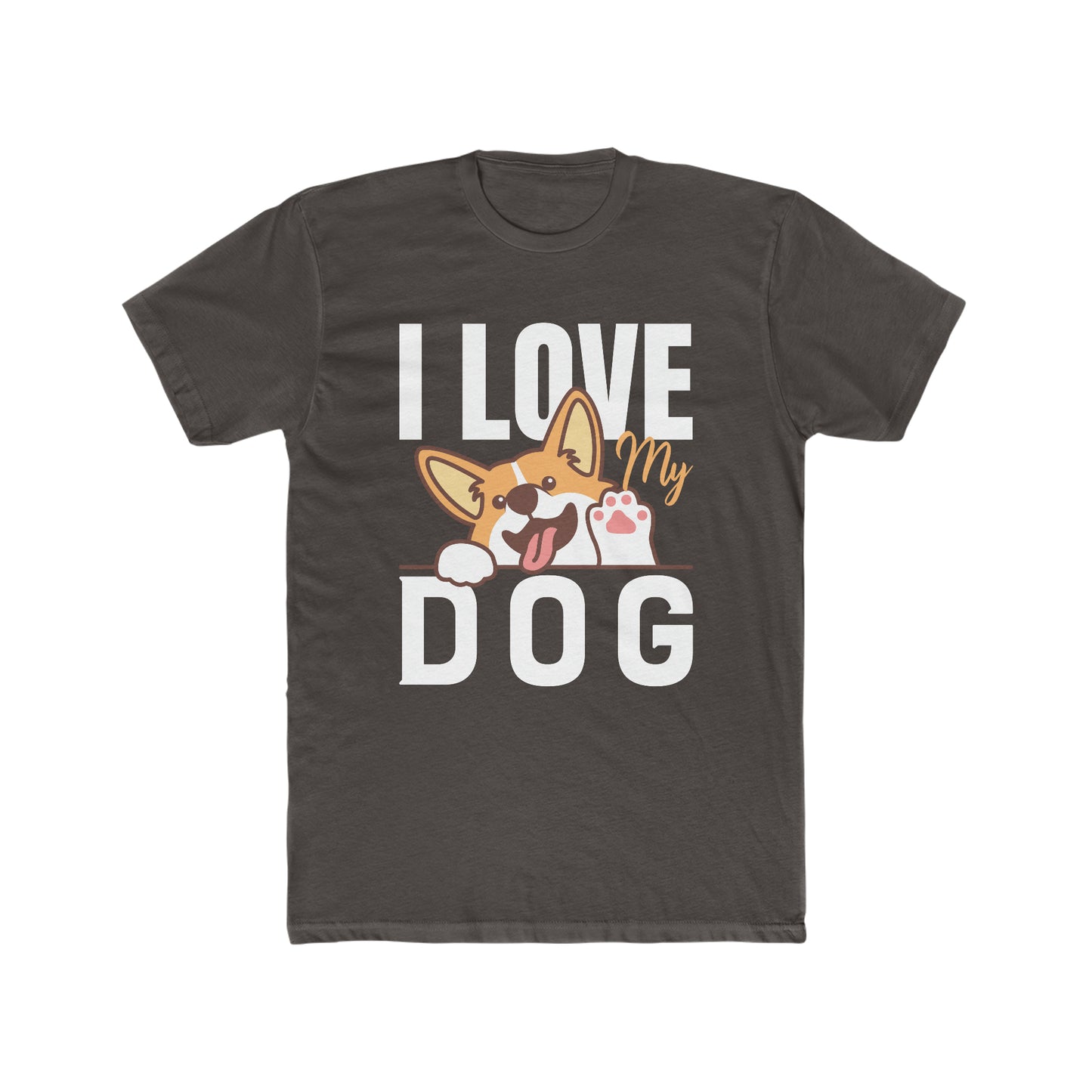 I Love My Dog - Men's Cotton Crew Tee