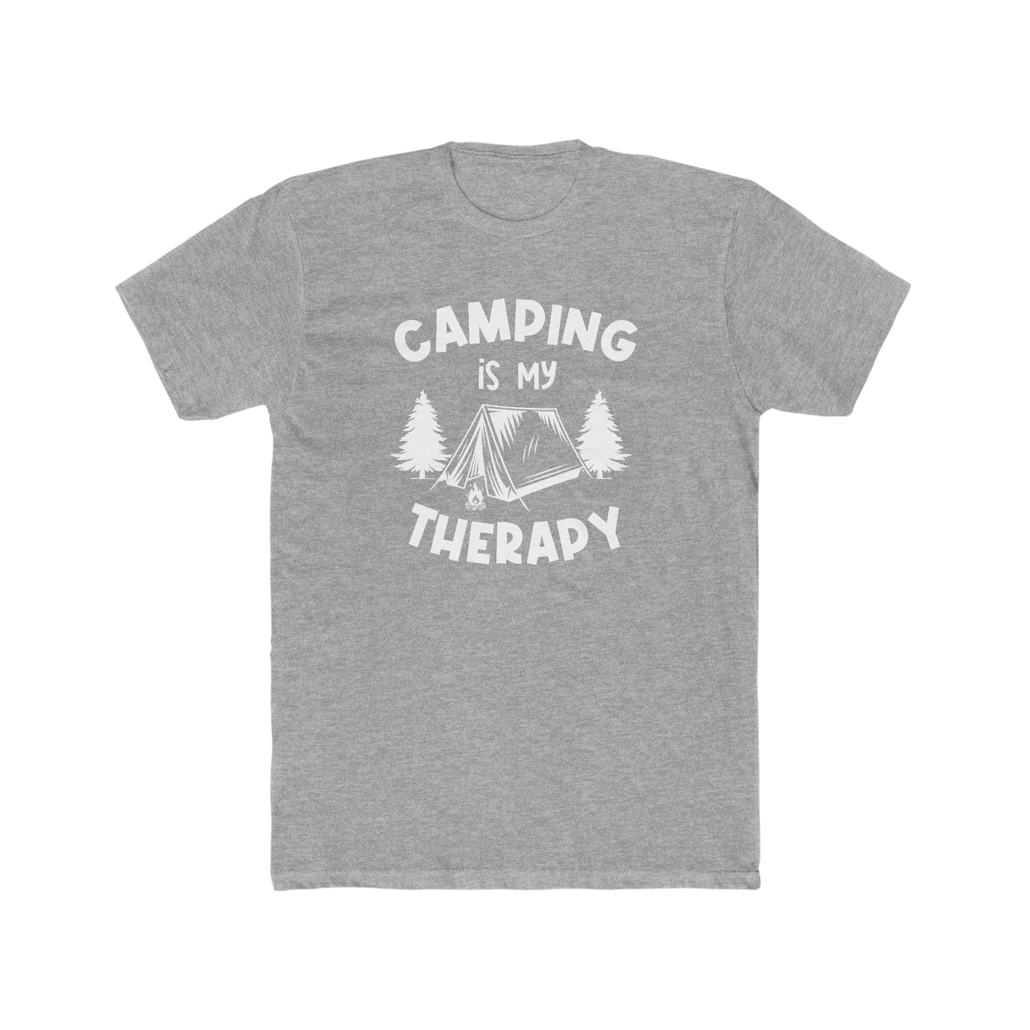 Camping Is My Therapy - Men's Cotton Crew Tee