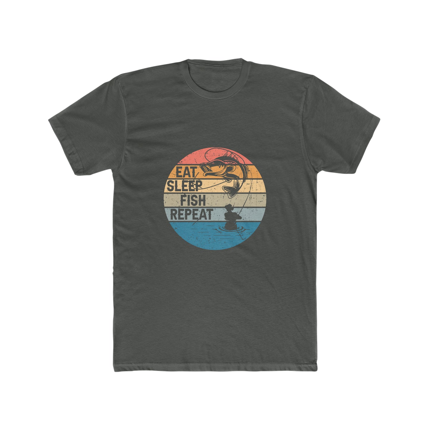 Eat Sleep Fish Repeat - Men's Cotton Crew Tee