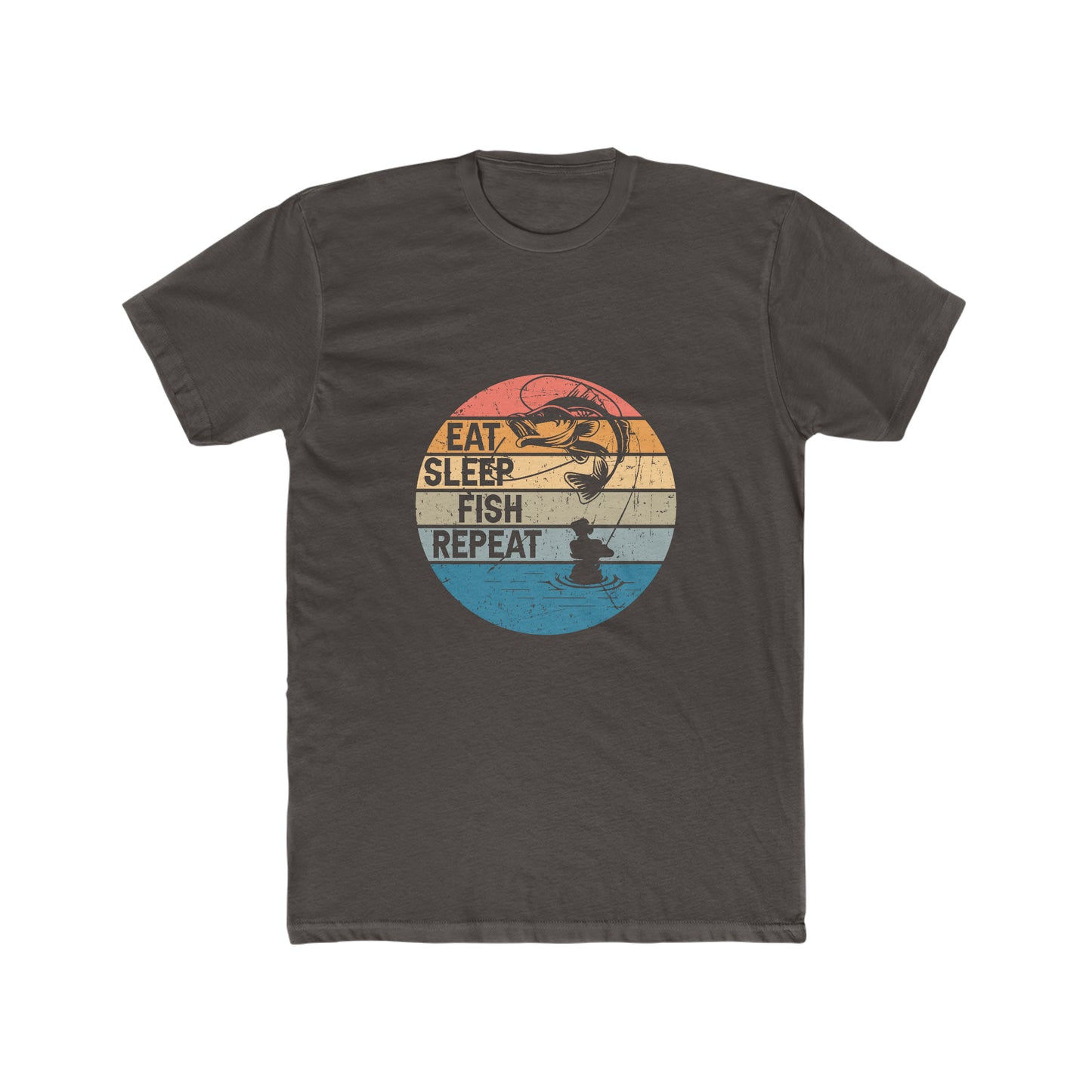 Eat Sleep Fish Repeat - Men's Cotton Crew Tee