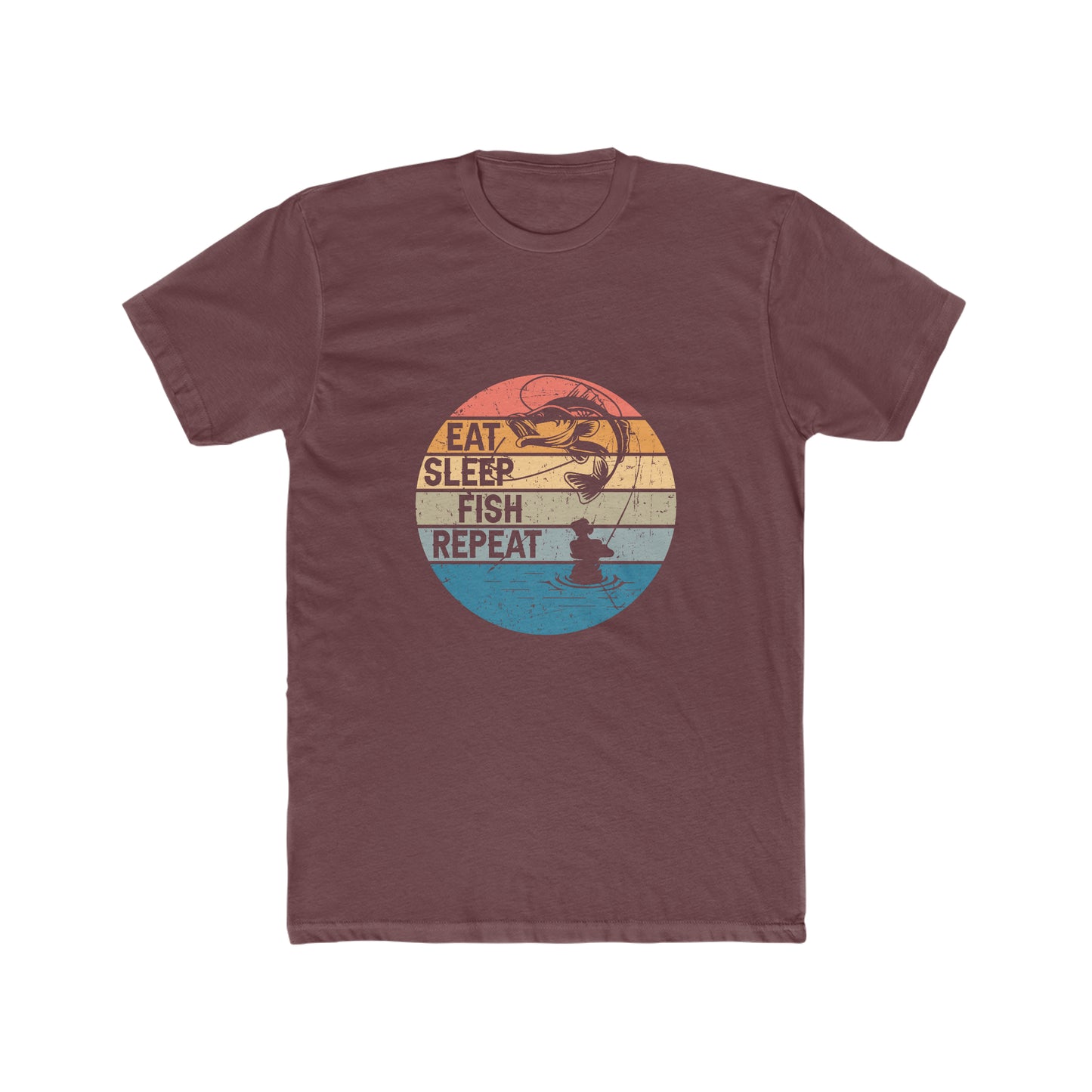 Eat Sleep Fish Repeat - Men's Cotton Crew Tee
