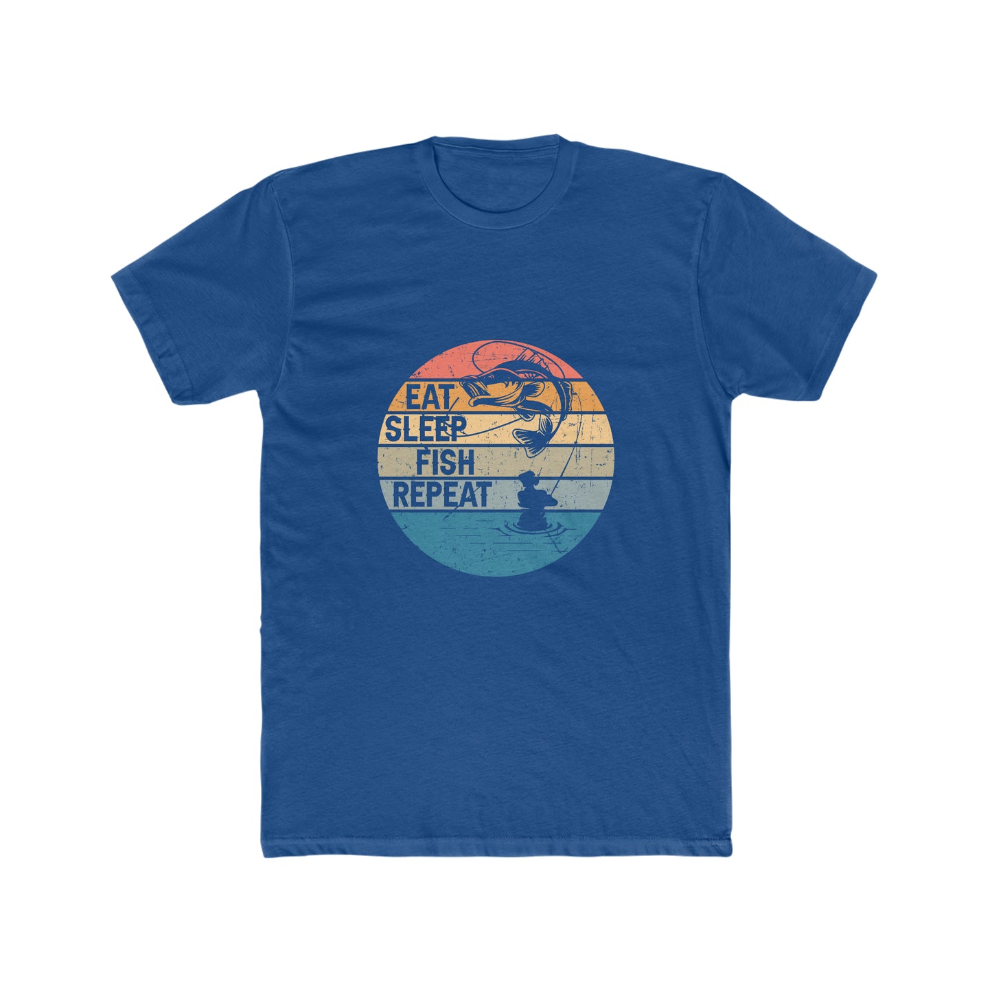 Eat Sleep Fish Repeat - Men's Cotton Crew Tee