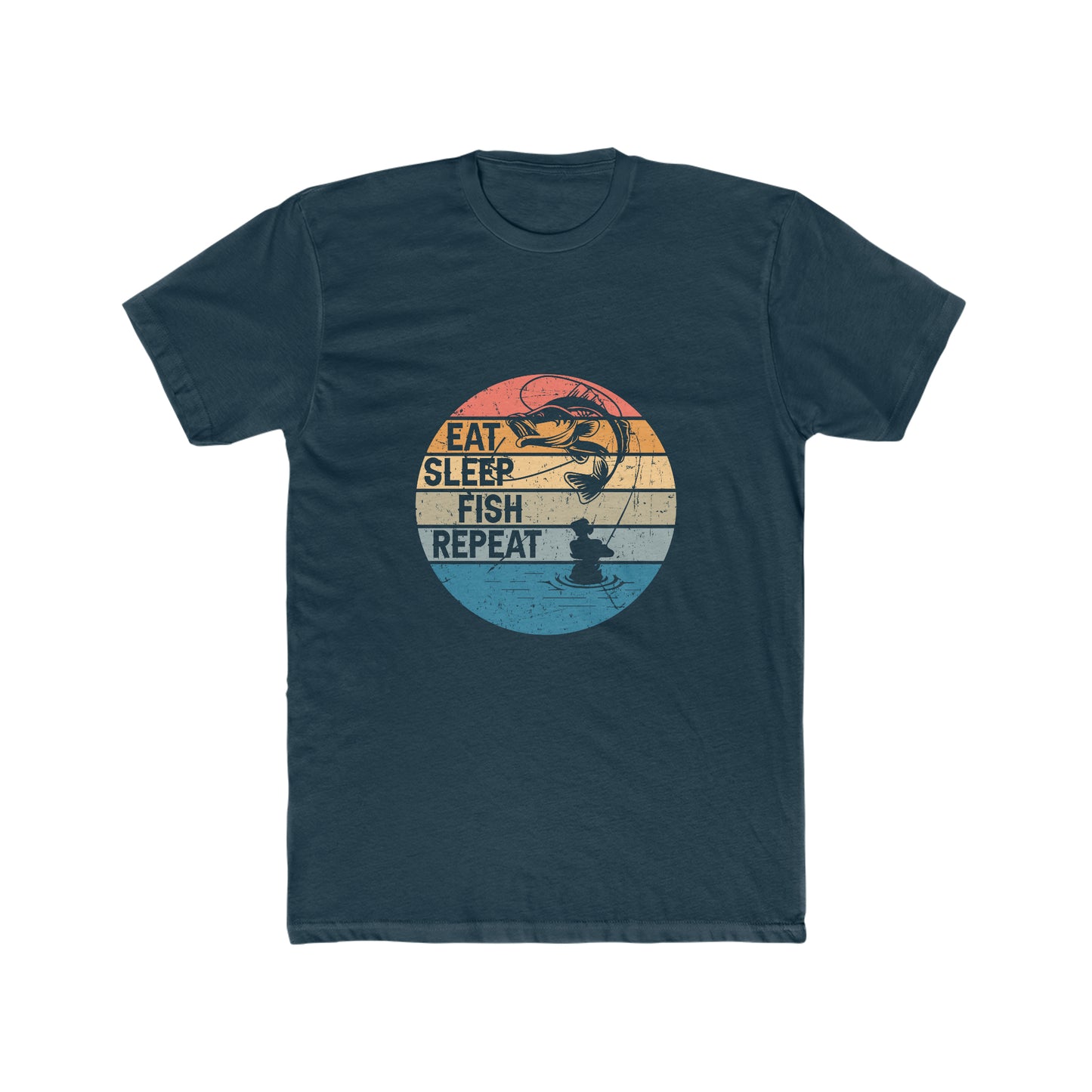 Eat Sleep Fish Repeat - Men's Cotton Crew Tee