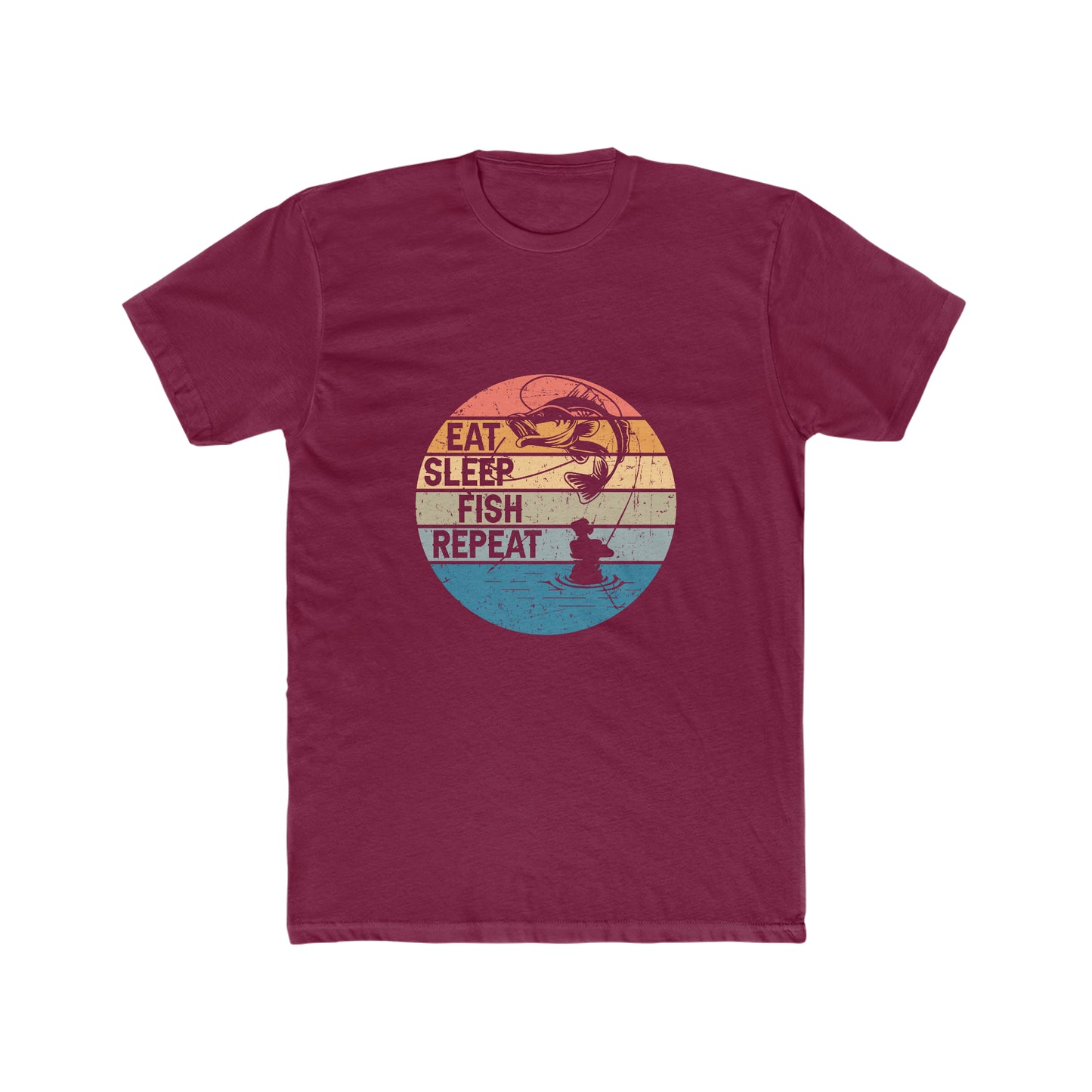 Eat Sleep Fish Repeat - Men's Cotton Crew Tee