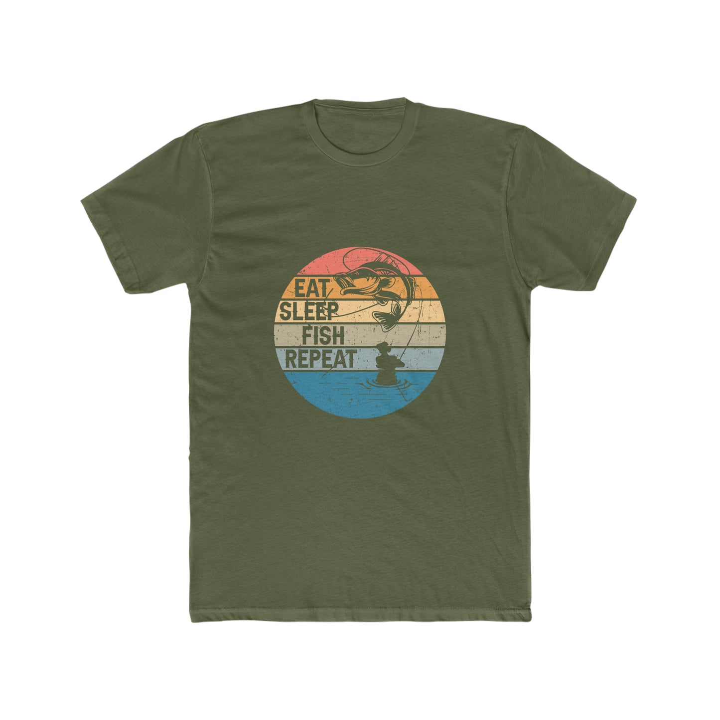 Eat Sleep Fish Repeat - Men's Cotton Crew Tee