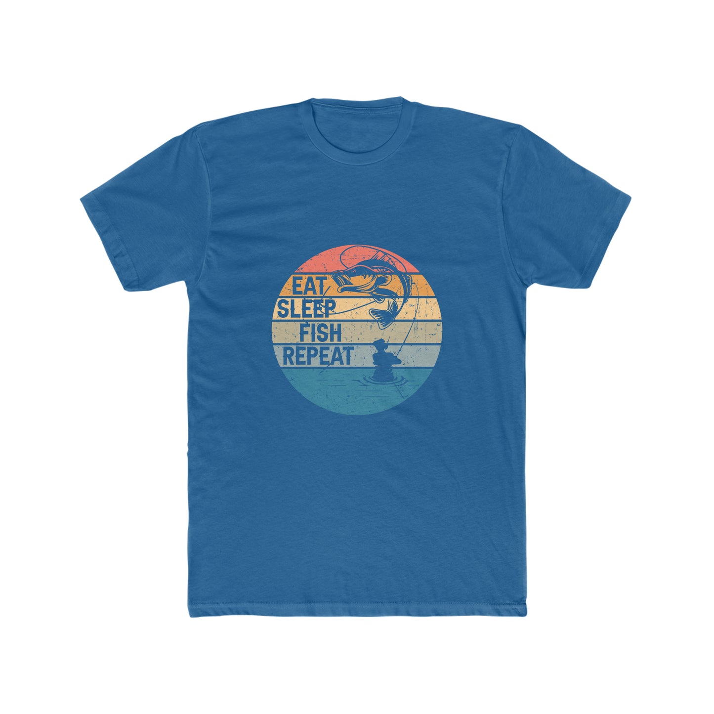 Eat Sleep Fish Repeat - Men's Cotton Crew Tee