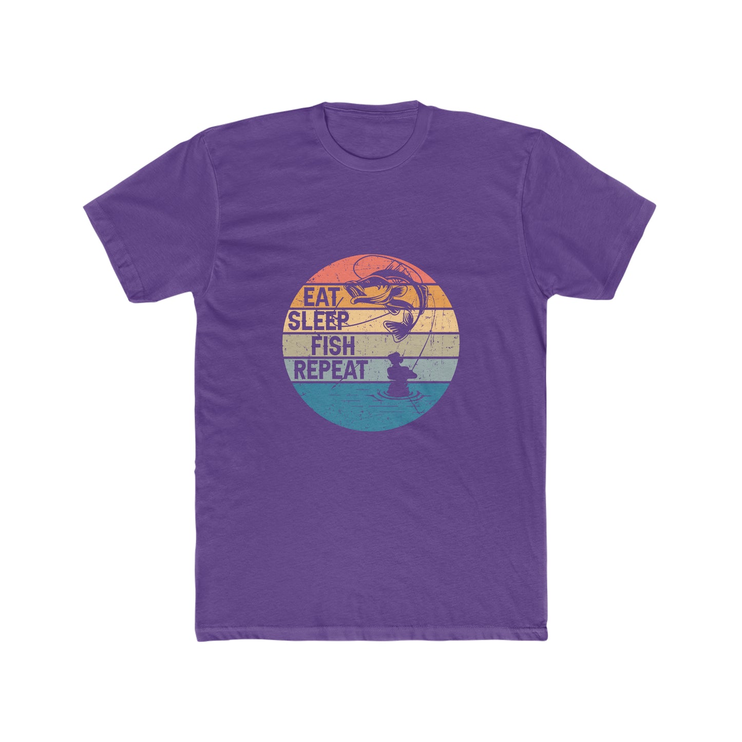 Eat Sleep Fish Repeat - Men's Cotton Crew Tee