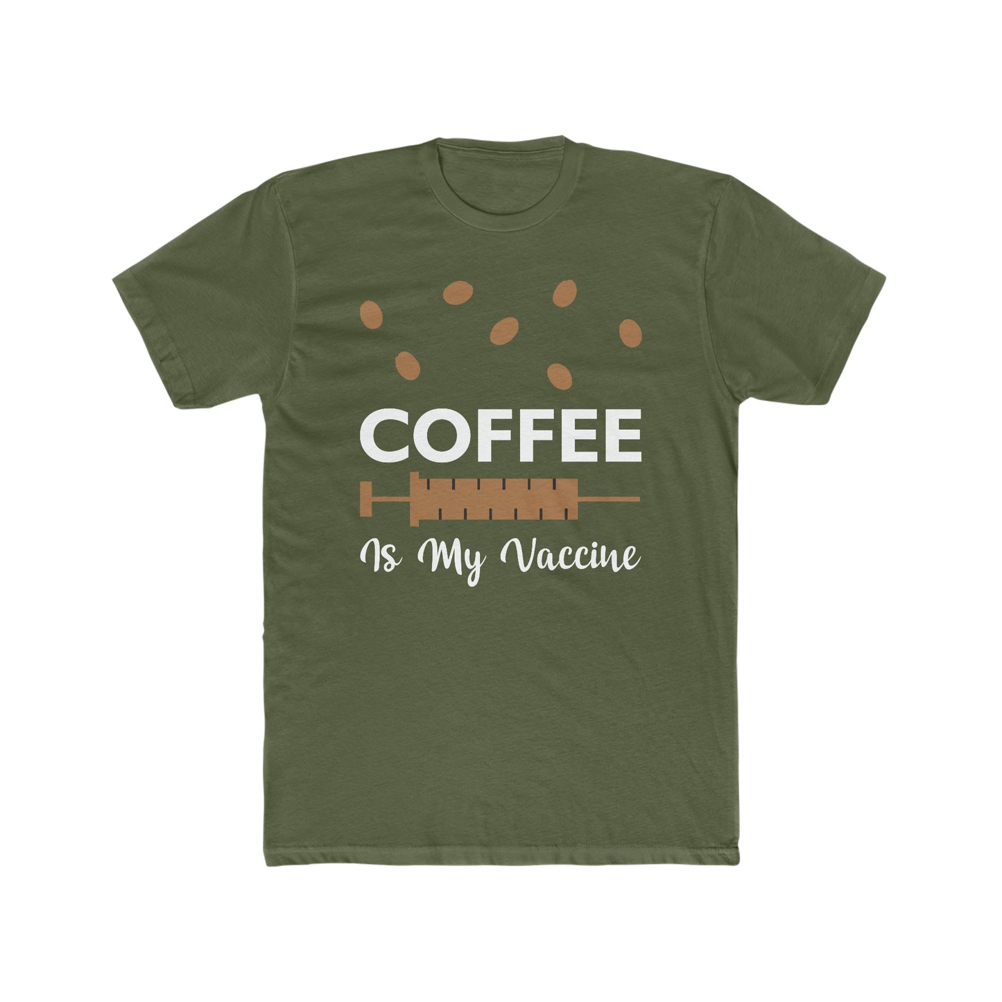 Coffee Is My Vaccine - Men's Cotton Crew Tee
