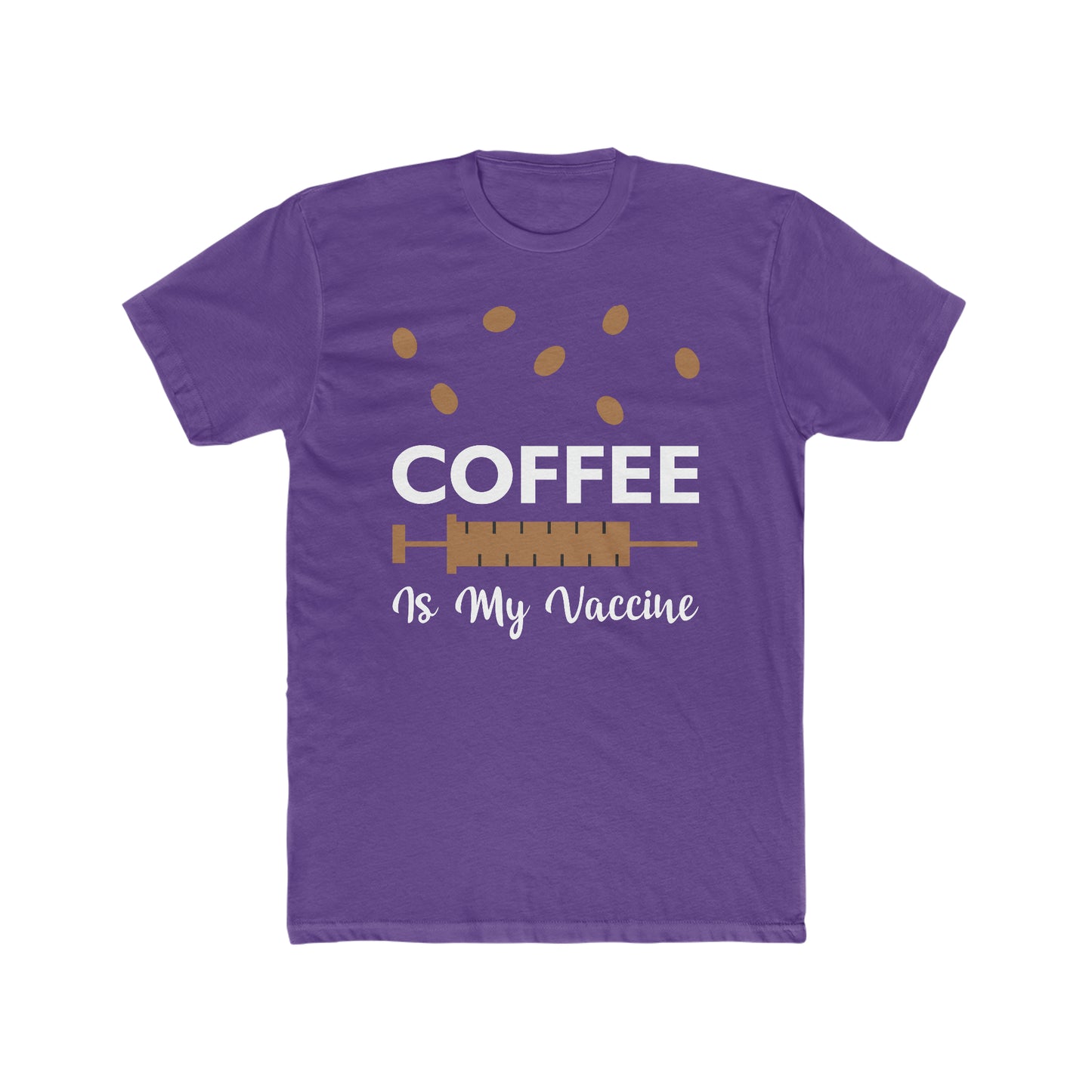 Coffee Is My Vaccine - Men's Cotton Crew Tee