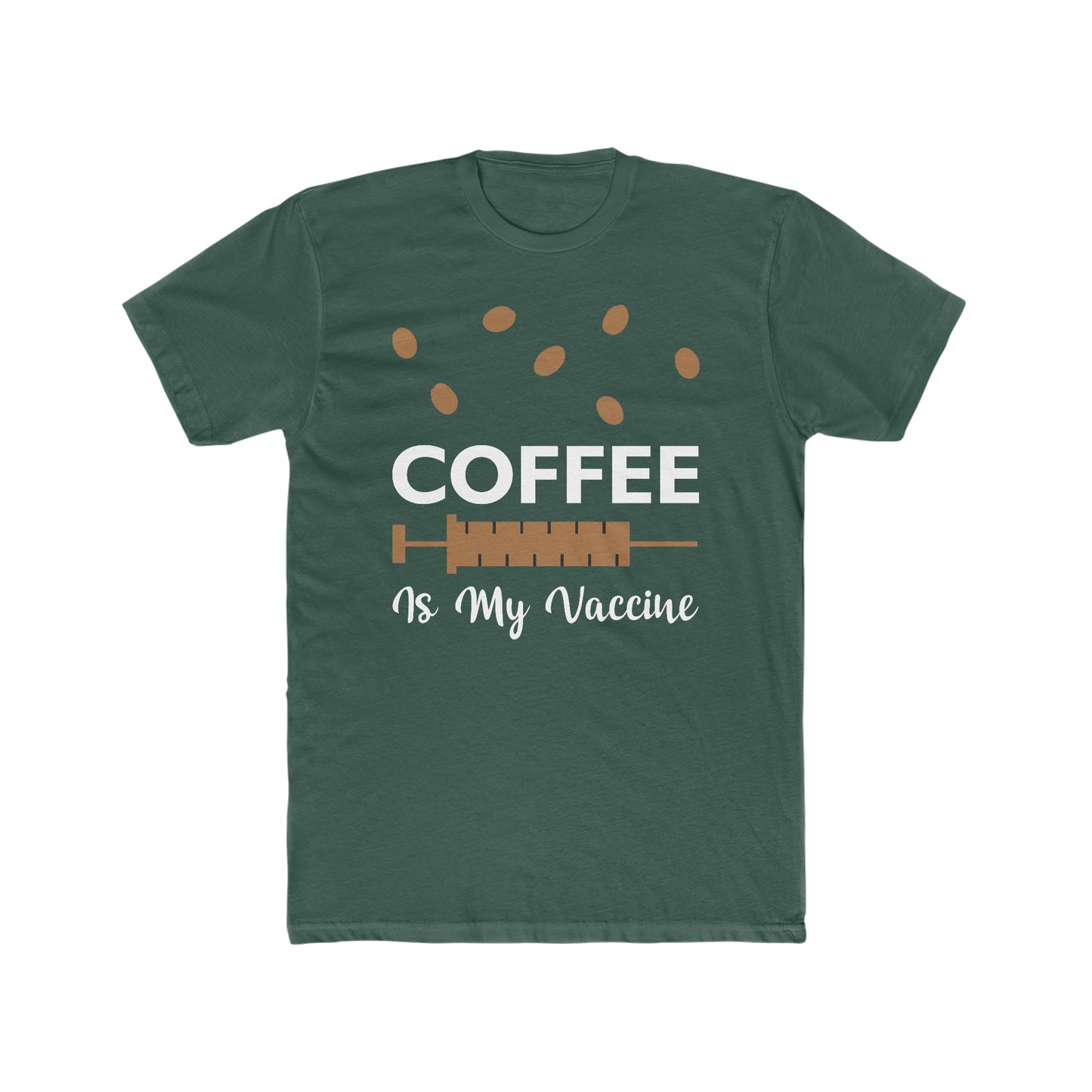 Coffee Is My Vaccine - Men's Cotton Crew Tee