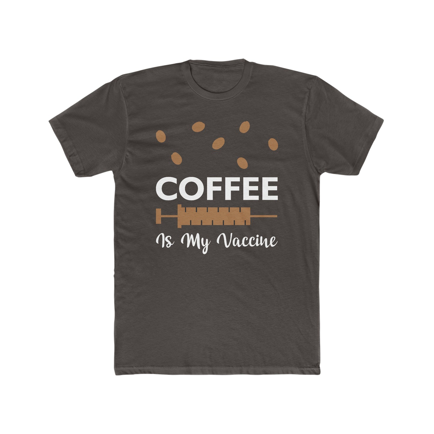 Coffee Is My Vaccine - Men's Cotton Crew Tee