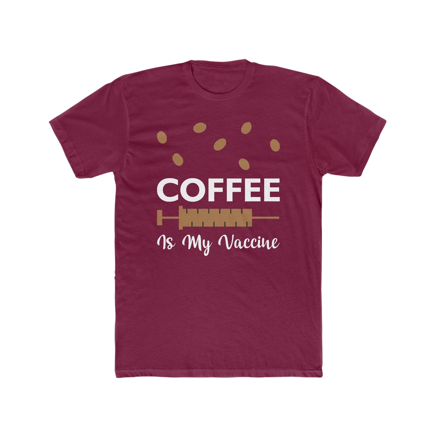 Coffee Is My Vaccine - Men's Cotton Crew Tee