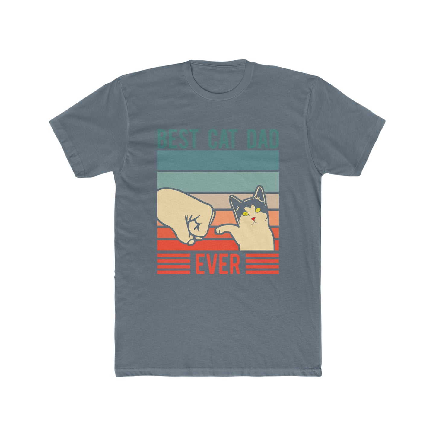 Best Cat DAD EVER 2 - Men's Cotton Crew Tee