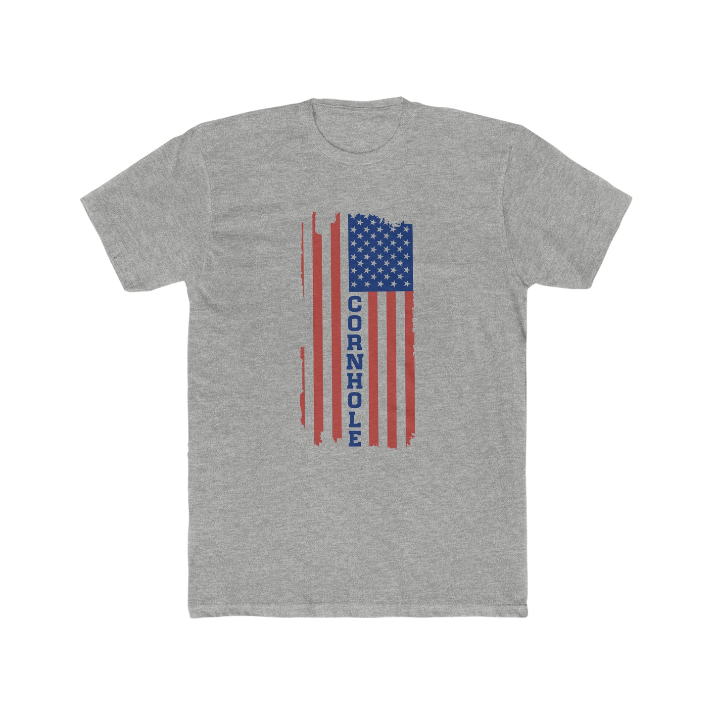 Cornhole with USA Flag...Men's Cotton Crew Tee