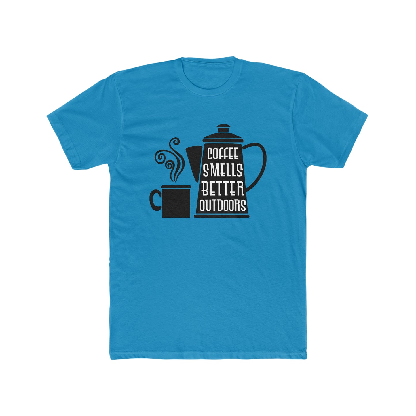 Coffee Smells Better Outside - Men's Cotton Crew Tee