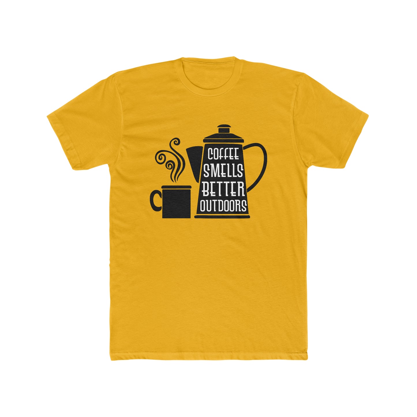 Coffee Smells Better Outside - Men's Cotton Crew Tee