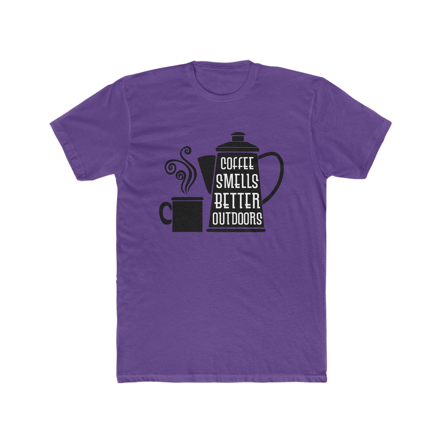 Coffee Smells Better Outside - Men's Cotton Crew Tee