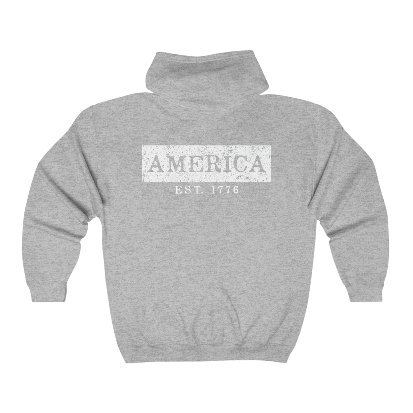 America EST 1776 - Unisex Full Zip Hooded Sweatshirt