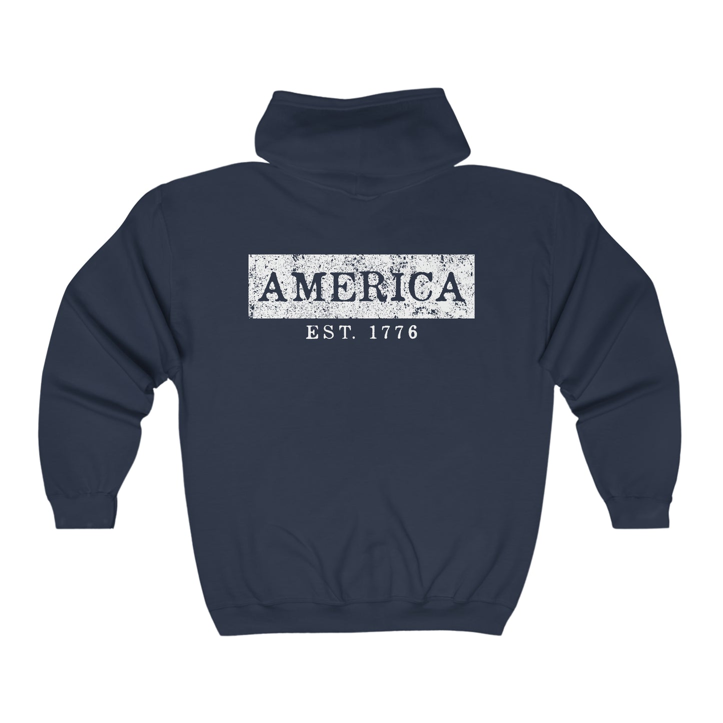 America EST 1776 - Unisex Full Zip Hooded Sweatshirt
