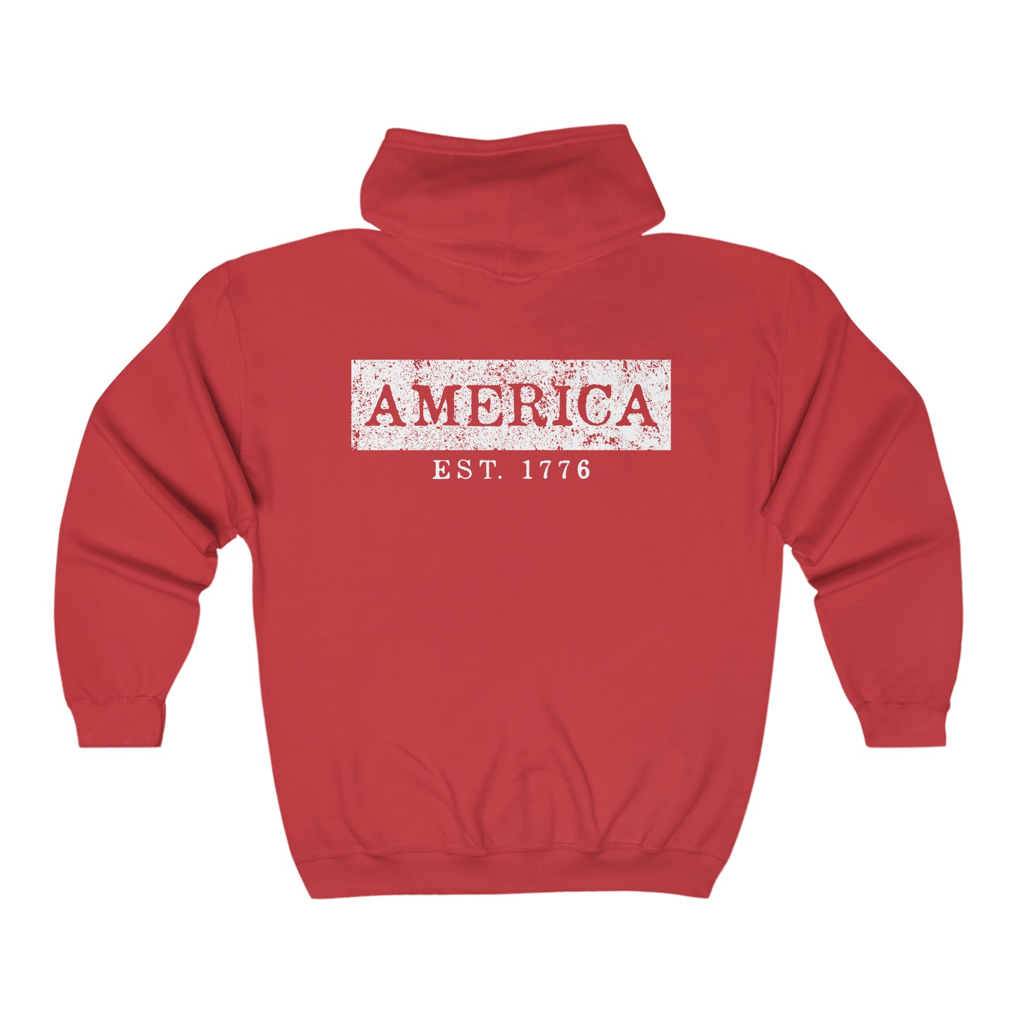 America EST 1776 - Unisex Full Zip Hooded Sweatshirt