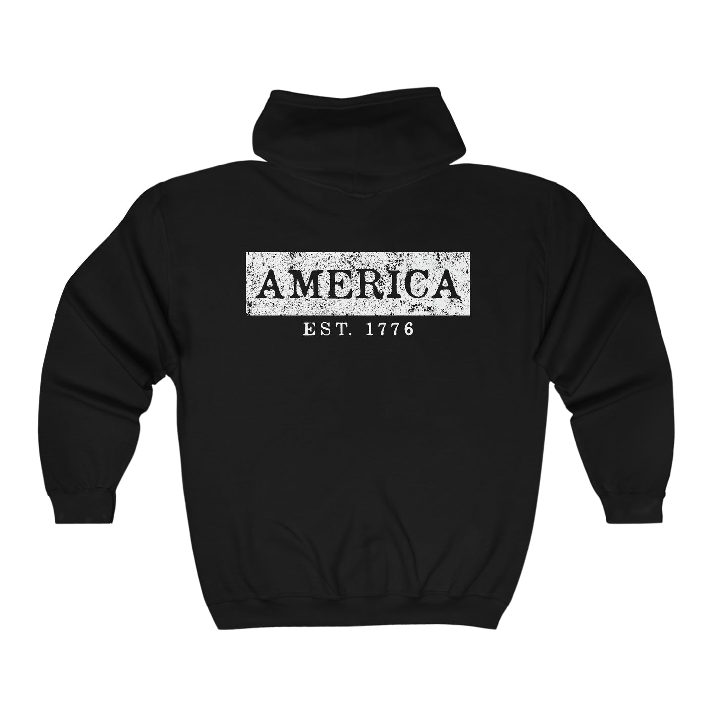 America EST 1776 - Unisex Full Zip Hooded Sweatshirt