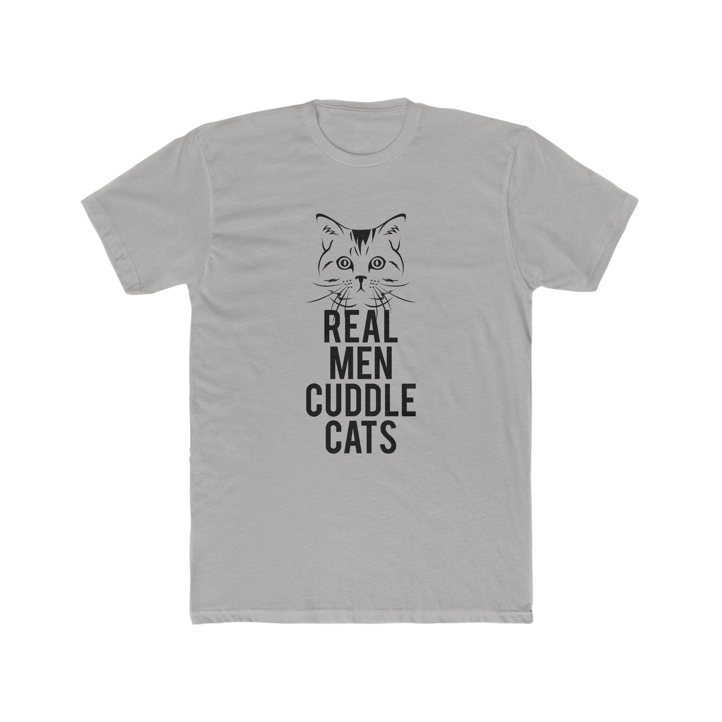 Real Men Cuddle Cats - Men's Cotton Crew Tee