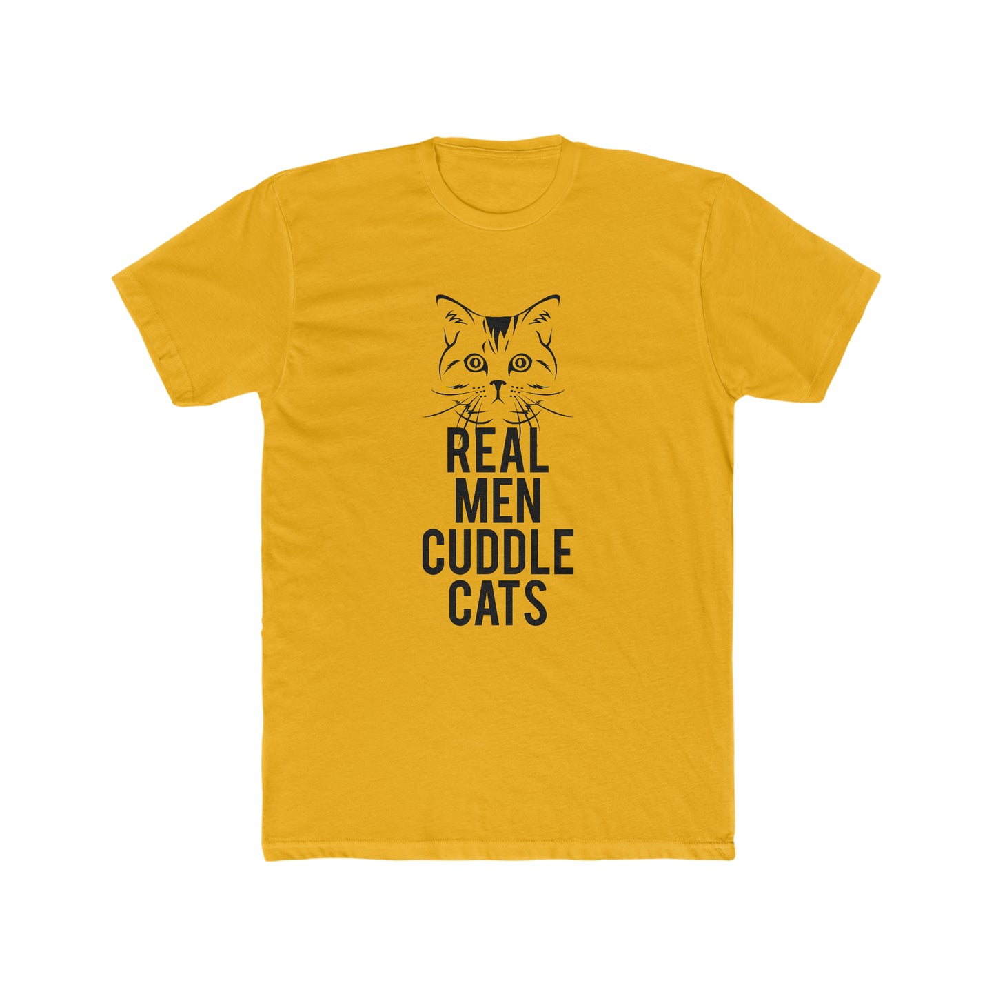 Real Men Cuddle Cats - Men's Cotton Crew Tee