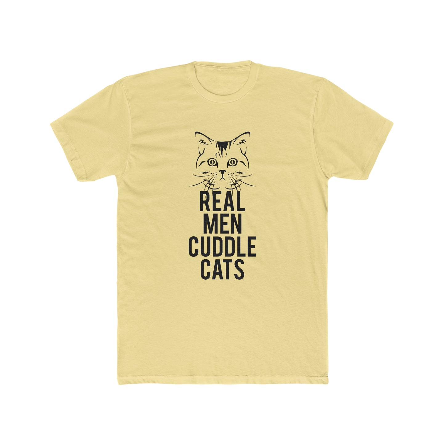 Real Men Cuddle Cats - Men's Cotton Crew Tee
